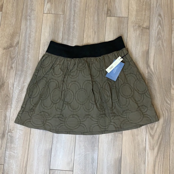 Simply Vera Vera Wang Embroidered Metallic Thread Elastic Waist Skirt Women's M - Picture 2 of 11